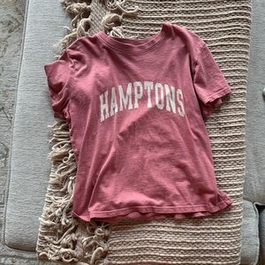 John Galt Pink Cotton Hamptons Graphic T-Shirt